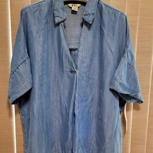 NWT /EVI ladies Denim Top